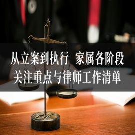 从立案到执行，家属各阶段关注重点与律师工作清单